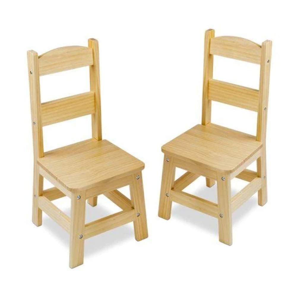 Melissa & Doug Wooden Chairs, Set of 2 - Blonde Furniture for Playroom - Kids Wooden Chairs, Children&apos;s Wooden Playroom Furniture  Wood