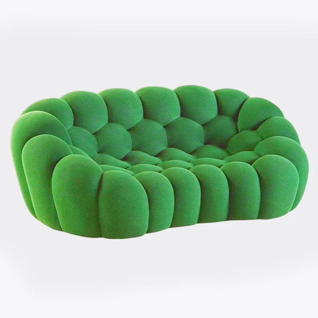 Luxurious Bubble Sofa, DIY PU Foam Sofa Couch,Foam Sofa Bed,Sofa for Living Room,Living Room Seating,Cushions and Pillows (Green, 2 Seater)