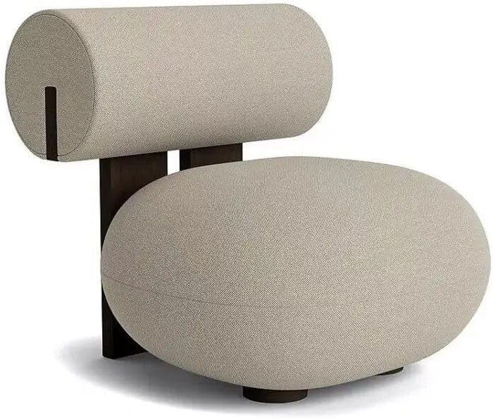 Modern Chic Cream Single Sofa Chair – Elegant Wood Crafted Living Room Accent Gray  Wood