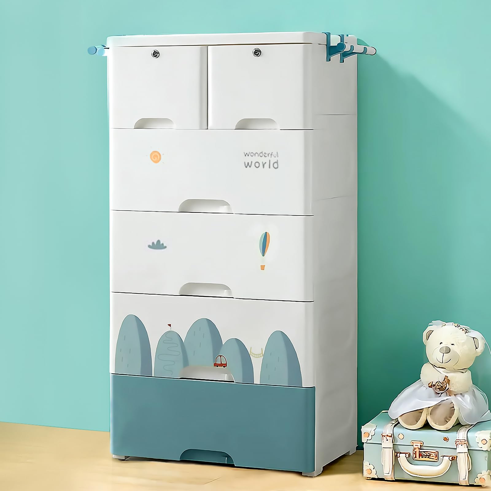 Tokokimo Dresser for Kids Bedroom, Kid Dresser with 6 Drawers - Dressers for Kids with Thickened Plastic, Self-Assembling Kids Dresser with 4 Wheels (with Installation Instructions and Video)