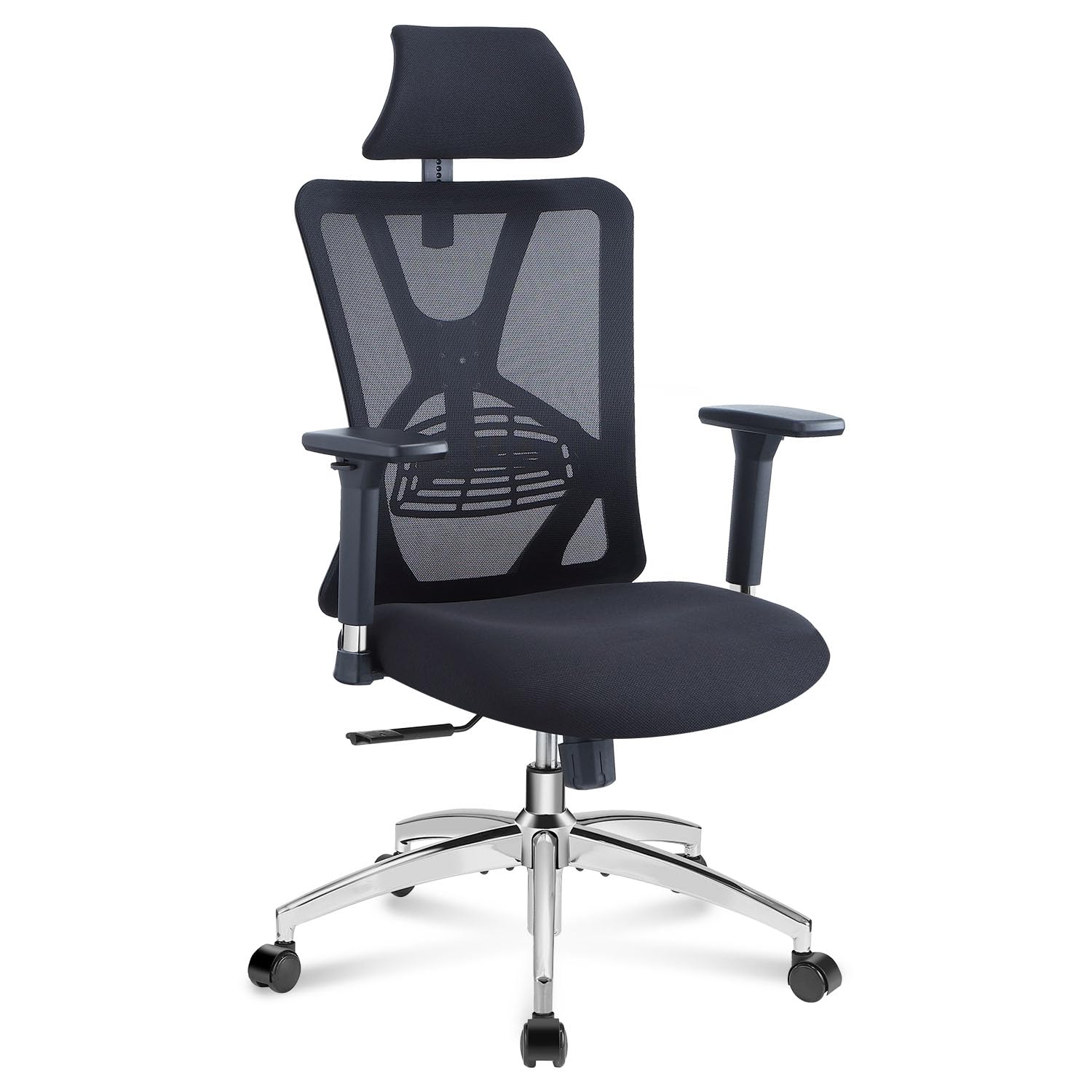 Ticova Ergonomic Office Chair - High Back Desk Chair with Adjustable Lumbar Support, Headrest & 3D Metal Armrest - 130° Rocking Mesh Computer Chair  Plastic