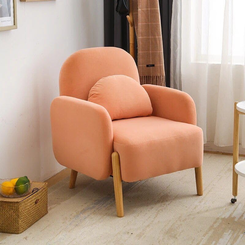 Lambswool Nordic Armchair – Cozy Minimalist Modern Single Sofa Peach