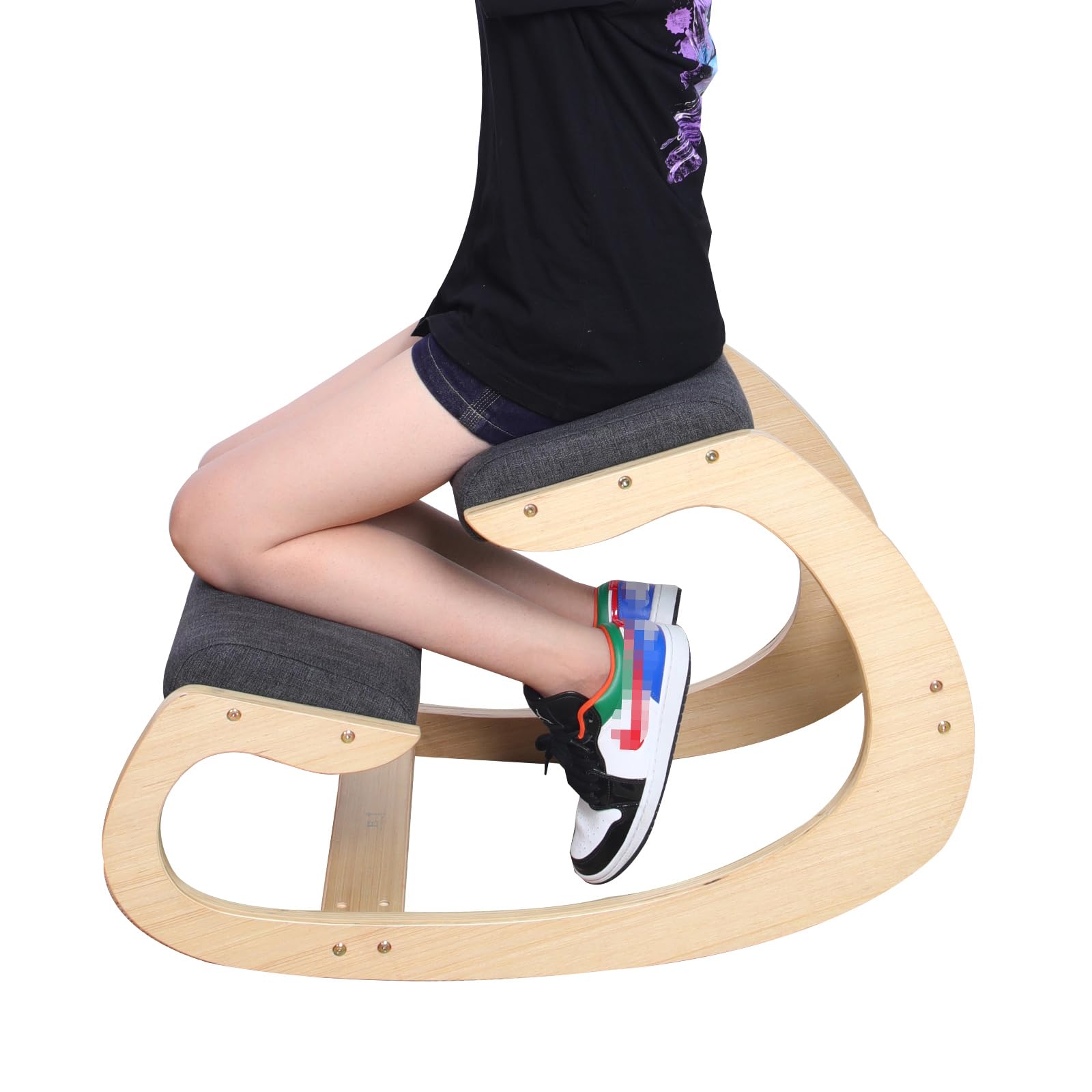 Kneeling Chair Rocking Ergonomic- for Home Office Desk Posture Kneel Chair and Wood Knee Stool  Oak plywood