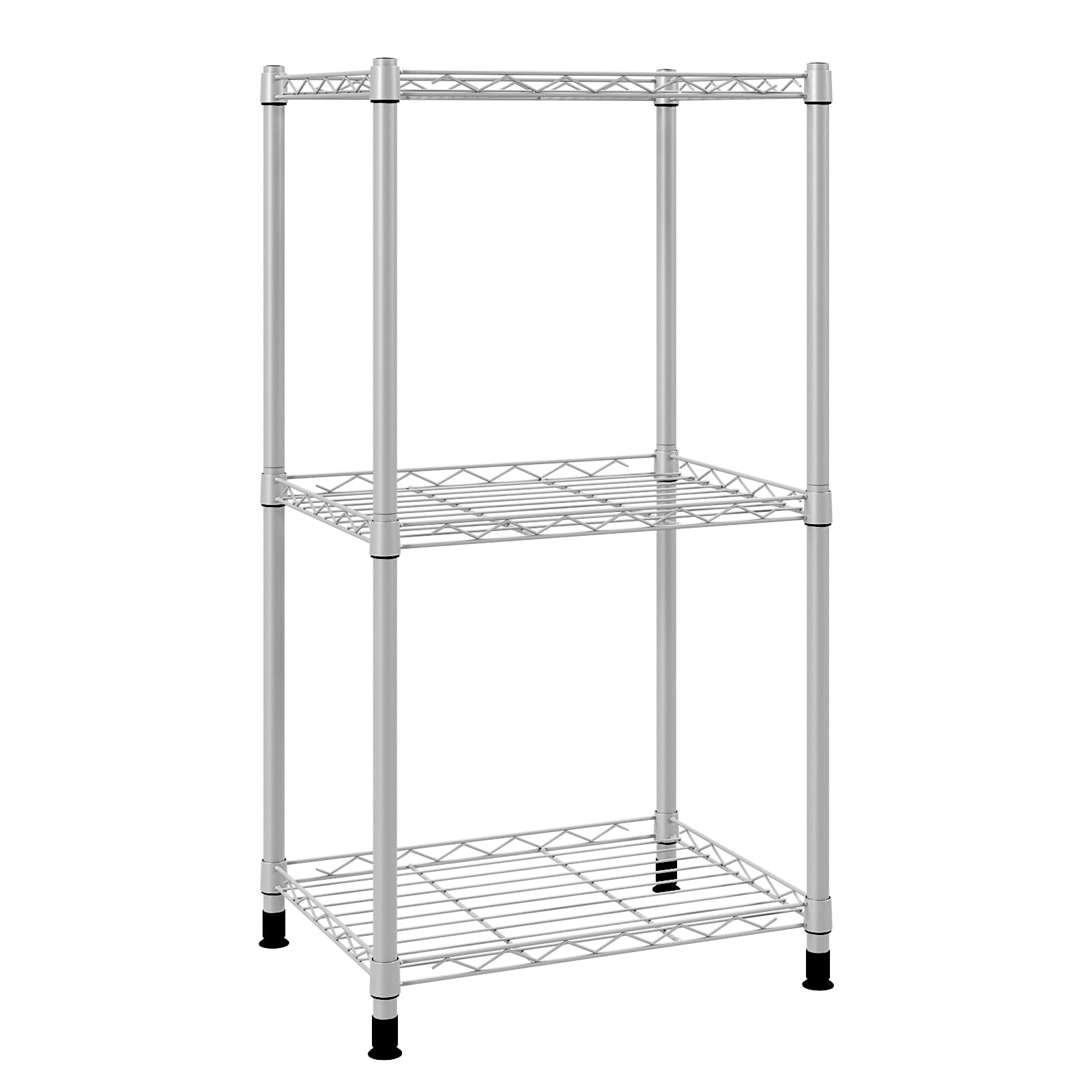 3 Tier Fixed Layer Spacing Storage Shelf Metal Storage Rack Wire Shelving Unit Storage Shelves Metal 396Lbs Capacity 17&quot; L x 13&quot; W x 32&quot; H for Pantry Closet Kitchen Laundry Grey