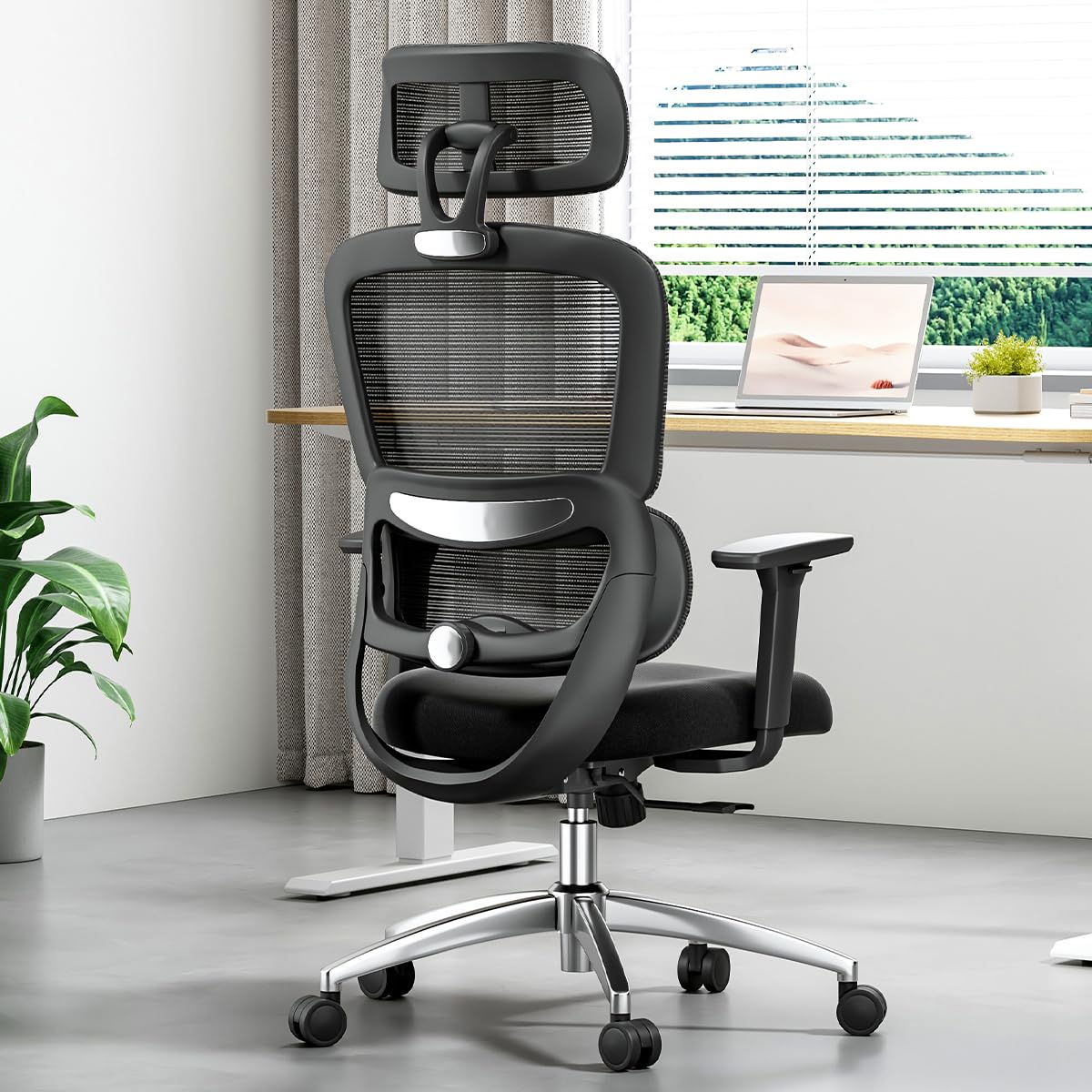 Soohow Ergonomic Home Office Chair,Ergonomic Desk Chair with Back Support,3D Armrest and Adjustable Headrest,High Back Mesh Office Chair for Heavy People,Black  Other