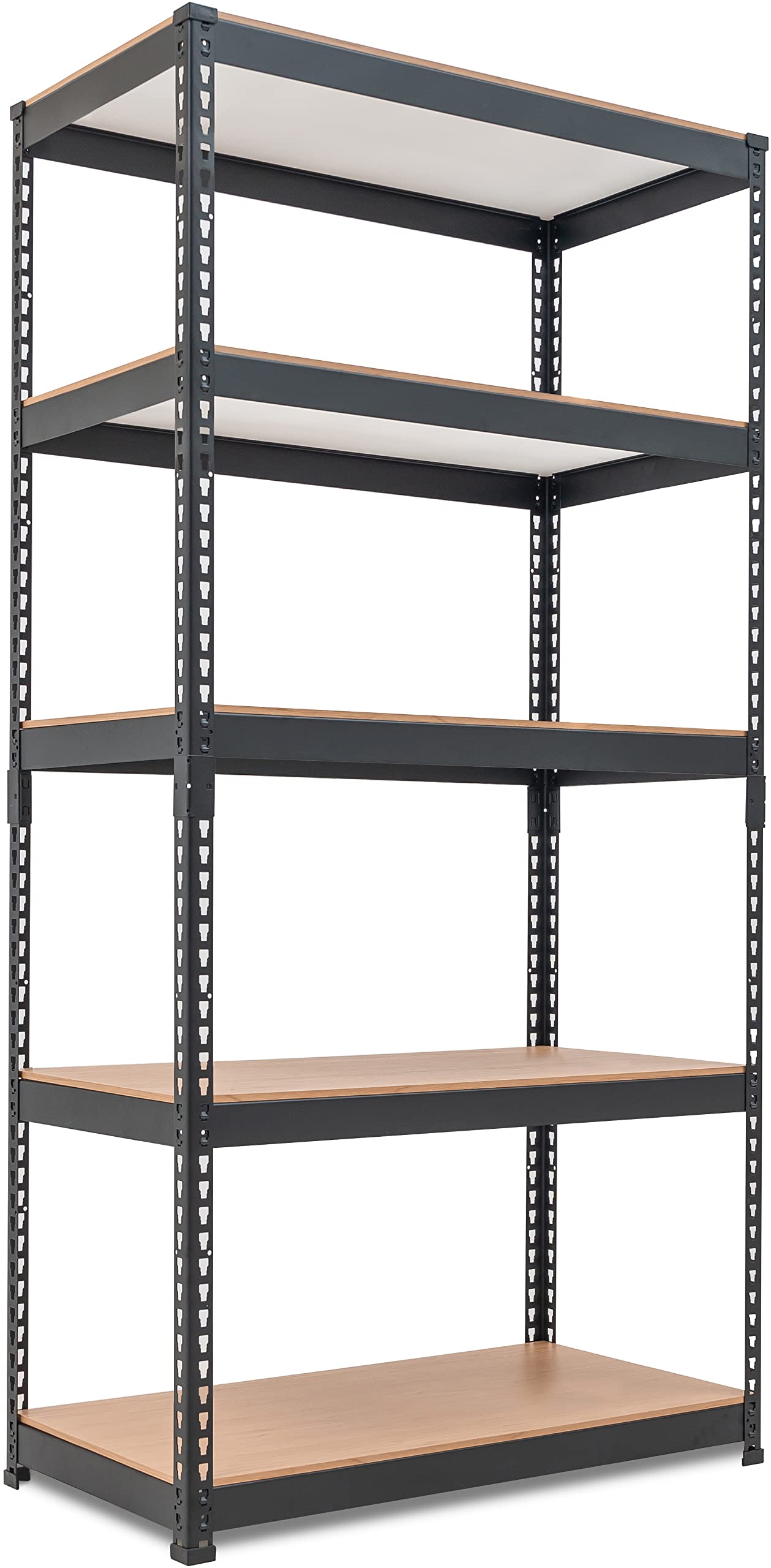 HOMEDANT 5 Tier Laminated Metal Shelving Unit Adjustable Garage Storage Utility Rack Heavy Duty Shelves Organization Multipurpose Shelf Warehouse Basement Pantry Shed 35.9&quot; W x 18.2&quot; D x 71.3&quot; H 1Pack