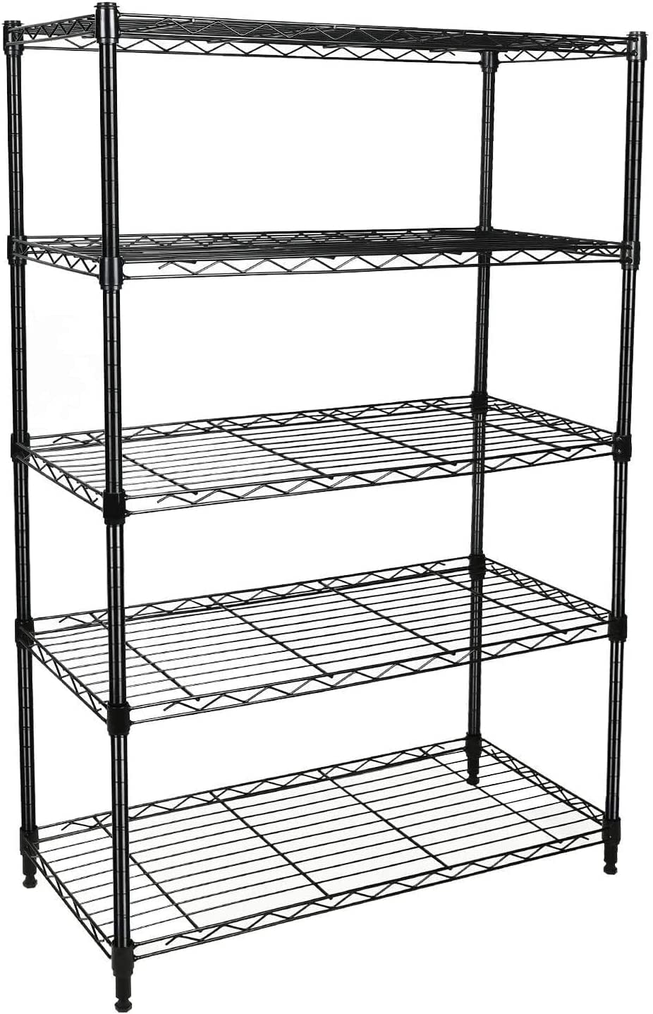 Simple Deluxe Heavy Duty 5-Shelf Shelving Unit 1250Lb Capacity, 29.92&quot; D x 13.98&quot; W x 62.99&quot; H, 5 Tier, Black