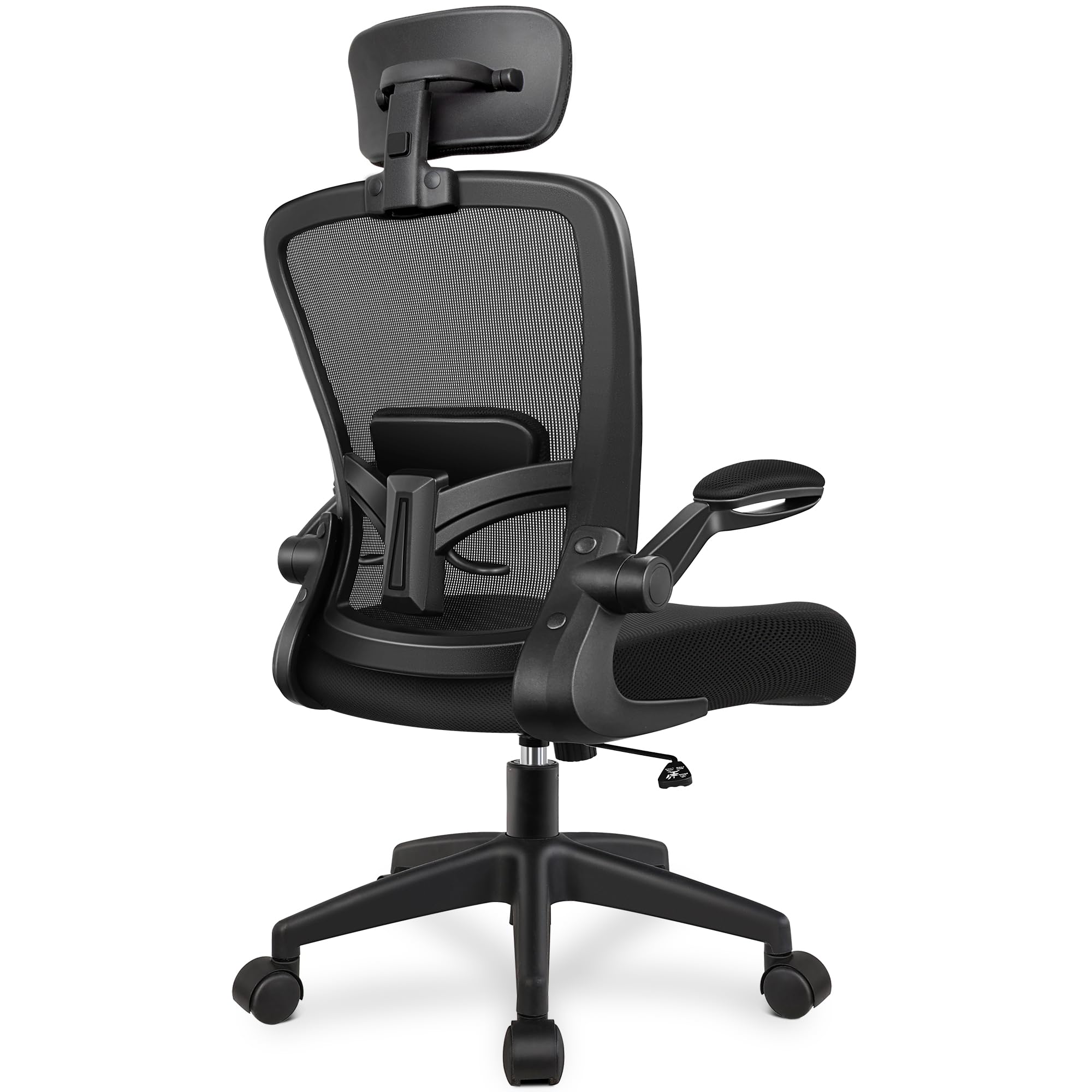 FelixKing Ergonomic Office Chair, Headrest Desk Chair with Adjustable Lumbar Support, Home Office Swivel Task Chair with High Back and Armrest, Adjustable Height Gaming Chair(Black)  Meah