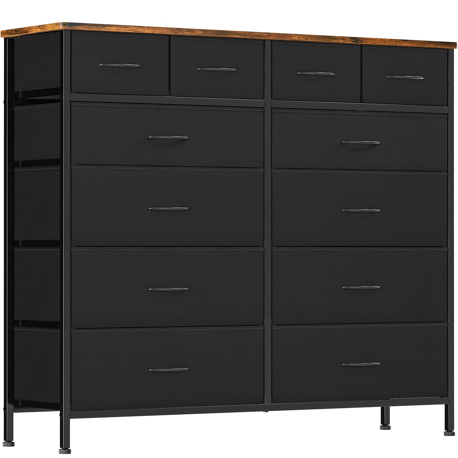 Dresser for Bedroom with 12 Drawers, Tall Fabric Drawer Dresser, Compact Chest of Drawers for Closet, Nursery, Bedside, Living Room, Laundry, Entryway, Hallway