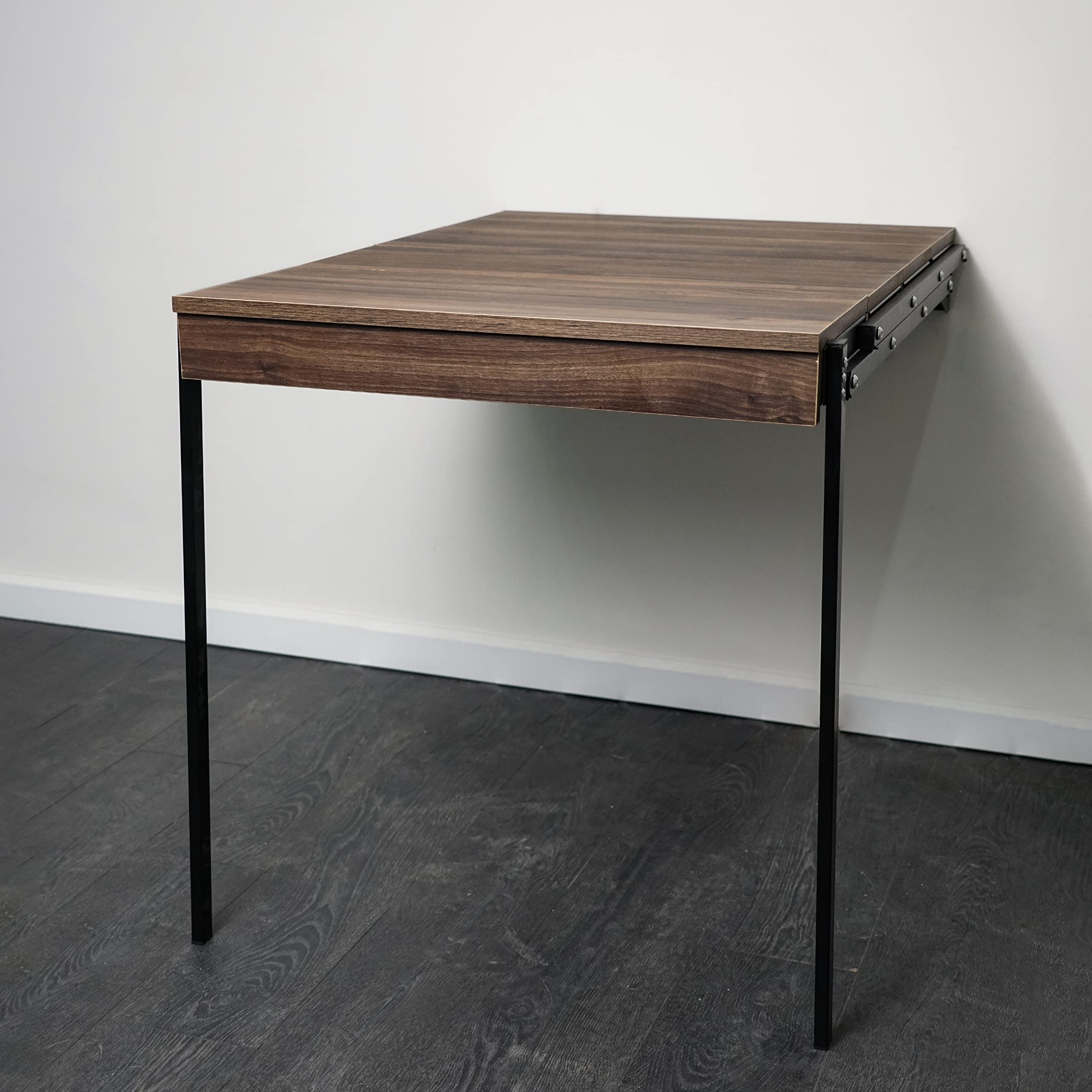 Murphy Folding Table | Wall Mounted Table Dining Table | Multifunctional Desk & Shelf | Storage Shelf | Small Space Desk (Brown Color)